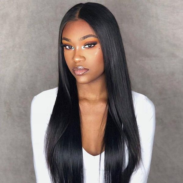 

lace front human hair wigs 150% density 13x4 brazilian straight lace wigs for black women pre plucked with baby hair