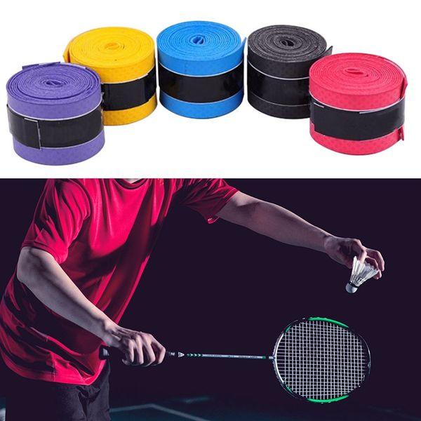 

sweatband anti-slip tennis badminton grip sweat band tape thicken wearproof headband sport fishing rods bandage, Yellow;black