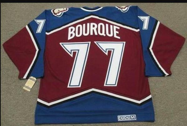 

custom men youth women vintage #77 raymond bourque 2001 hockey jersey size s-5xl or custom any name or number, Black