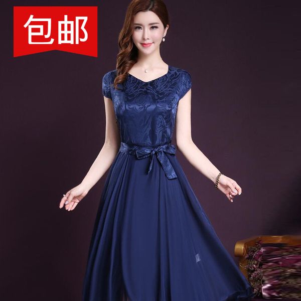 

elegant korean new slim women's silk dress, Black;gray