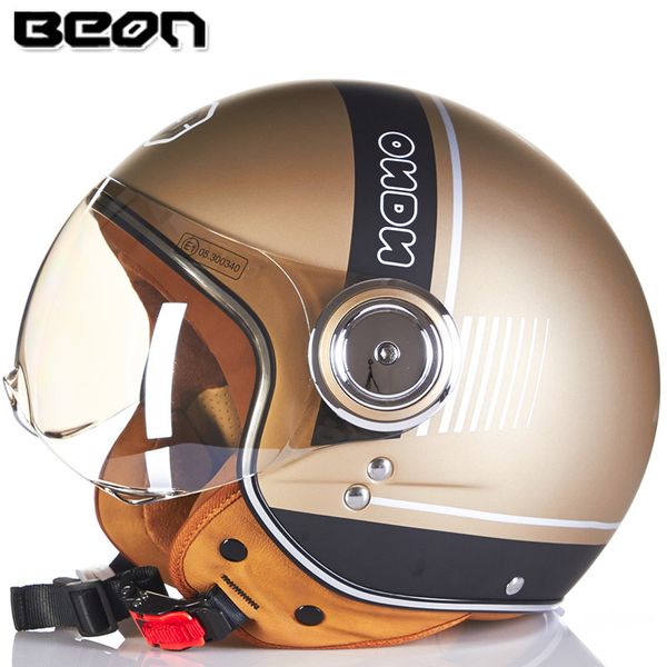 

moto helmet beon brand capacete motorcycle male female vintage motorcycle helmets ece approved cross jet visor lens transparent