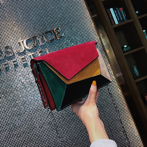 

designer handbag yangqi women's bag 2019 new splicing small square bag korean chain messenger women's fashion contrast single shou