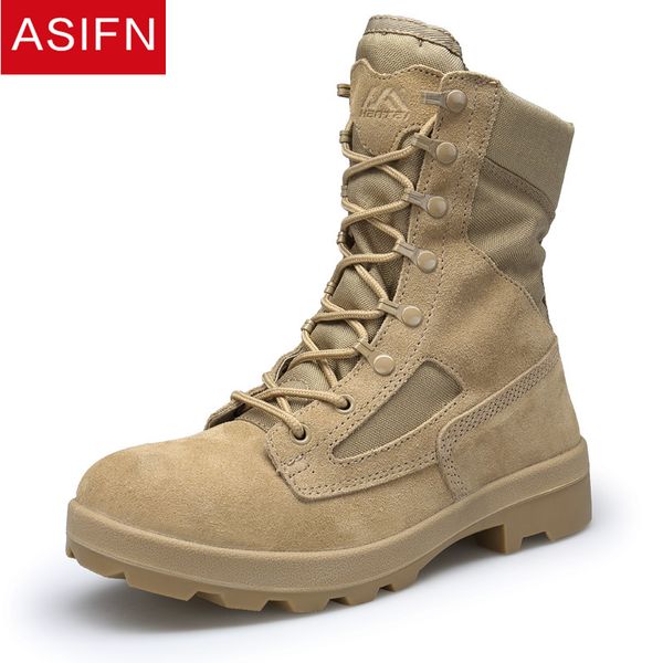

asifn mens boots leather winter shoes casual men's desert tactical combat army work leather snow male, Black