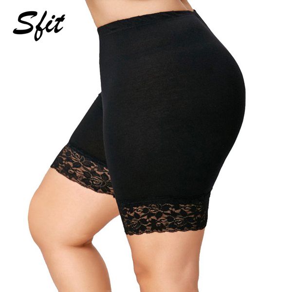 

sfit 2019 summer women's lace print leggings hip casual shorts high waist solid slim stretch breathable quick dry mujer, White;red