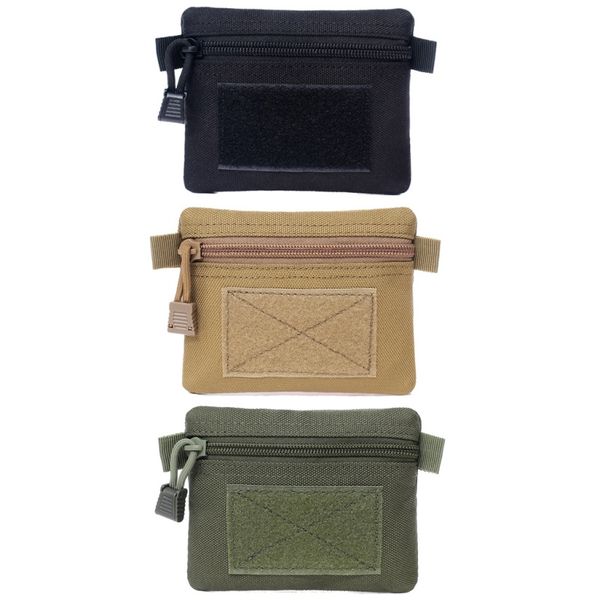 

outdoor multi-function (tactical) square wallet purses waterproof sports zipper card key holder change coins pockets sack bag