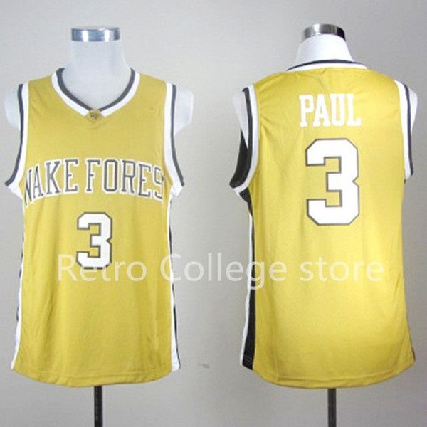 

#3 chris paul wake forest college basketball jersey sewn stitched custom any number and name xs-6xl vest jerseys, Black;blue