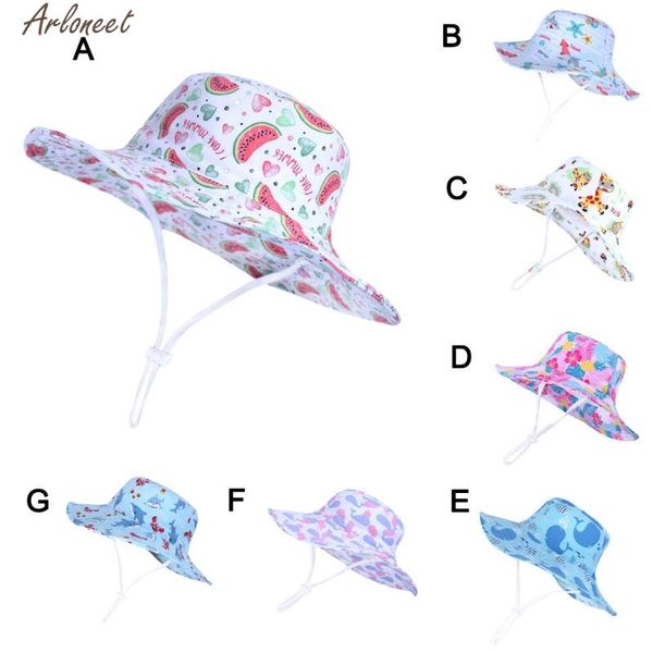 

uv protection summer baby sun hat boys cap children panama beach girls bucket hat cartoon infant cap mar 12nd #, Yellow
