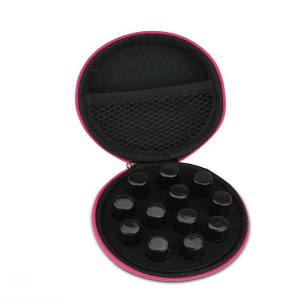 

12 grid essential oil storage bag 1ml 2ml round burger ball bottle essential oil carrying case travel out cosmetic bag organizer f2711