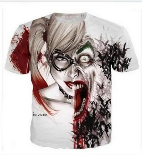 New Fashion Donna Uomo Harley Quinn Joke Divertente Stampa 3d T-shirt unisex T-shirt casual Hip Hop Summer Tops RW0221