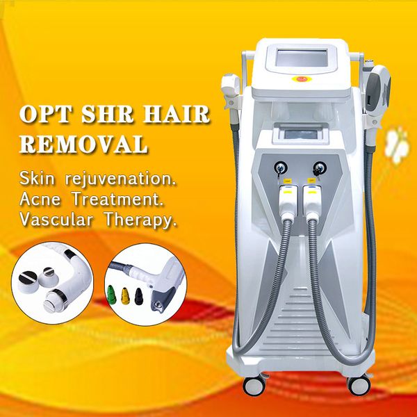

4 in 1 multifunctional opt e light ipl rf nd yag laser beauty instrument for skin rejuvenation hair removal pigment removal tattoo removal