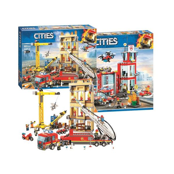 

NEW 60216 60110 Совместимость с legoinglys City Series The Fire Station Model Building Block Кирпич игрушка для детей XMAS подарков