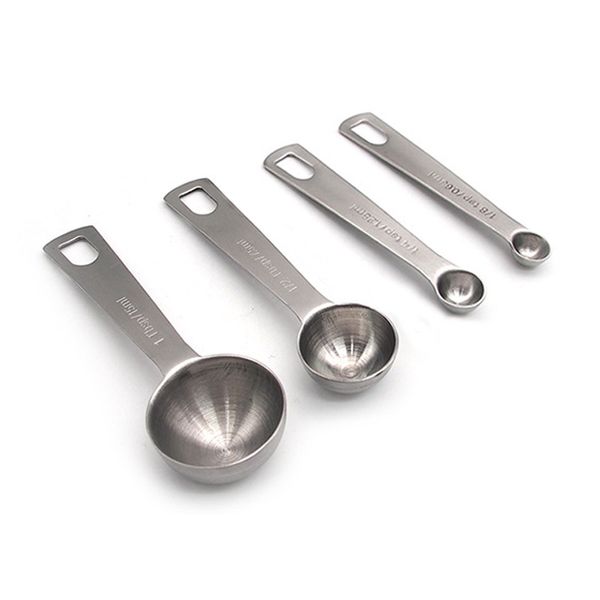 

6 pcs/set stainless steel measuring spoons food grade safety measuring spoons set baking cooking tools hangable handle tablespoon dh1287 t03