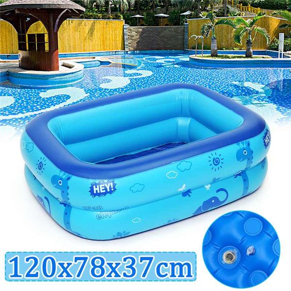 

kids inflatable pool large size children's home use paddling pool inflatable square swimming heat preservation 120x78x37cm