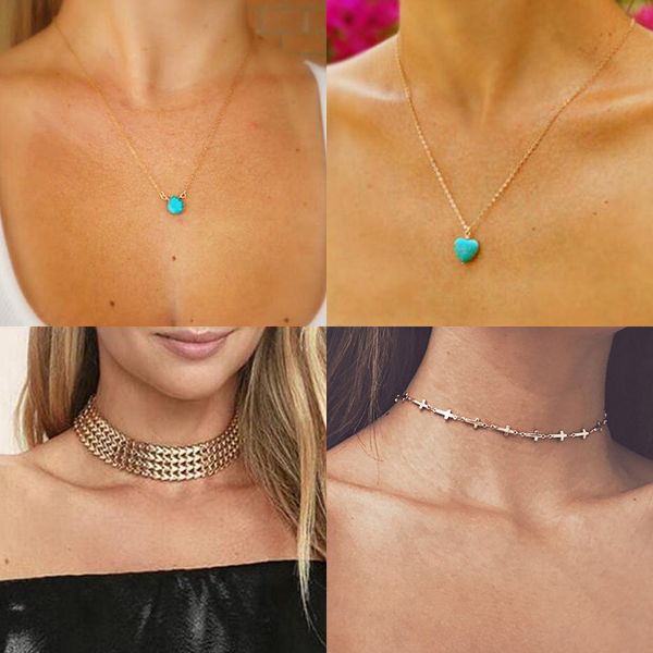 

tenande new arrived clavicle charm chain bohemian beads shell moon leaf birds necklaces pendants for women valentine's day gifts, Golden;silver