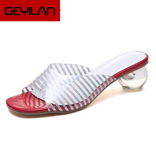 

summer new designer slippers women mules shoes fashion stripe open toe slides ladies brand round heel mules female slippers, Black