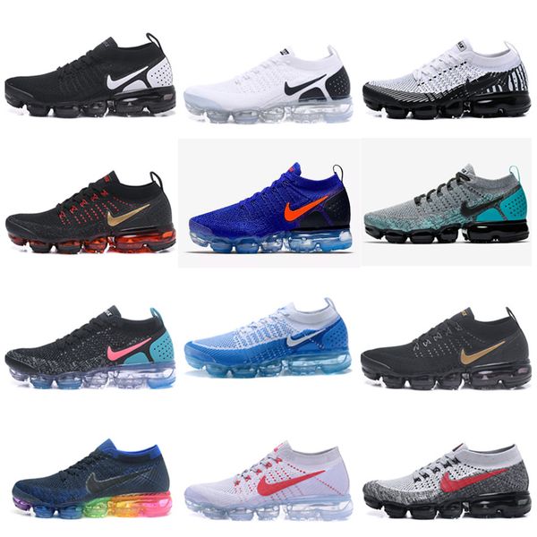 

vapormax 2018 v2 air max flyknit running shoes v1 royal blue red gold tn betrue athletic shock classic jogging shoes casual sneakers