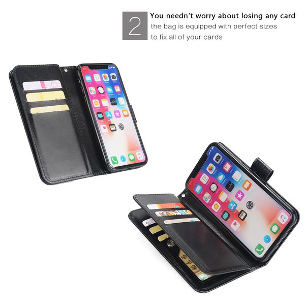

case for iphone x xs max xr leather luxury wallet card case flip cover for iphone 7 8 plus 6 6s plus 5 5s se phone case ing