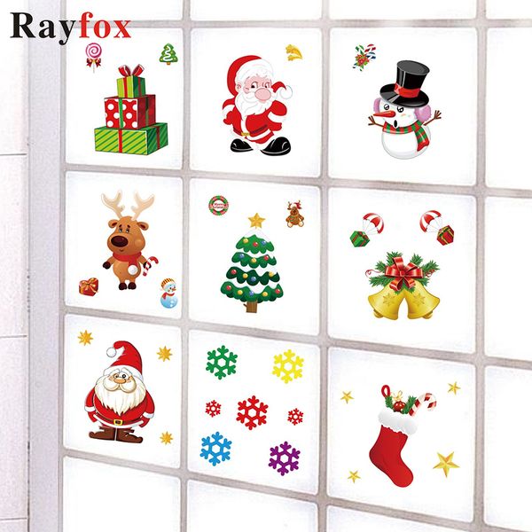 

2019 christmas ornaments window sticker home sticker santa claus/elk/snowman xmas decor christmas decorations for home kids gift