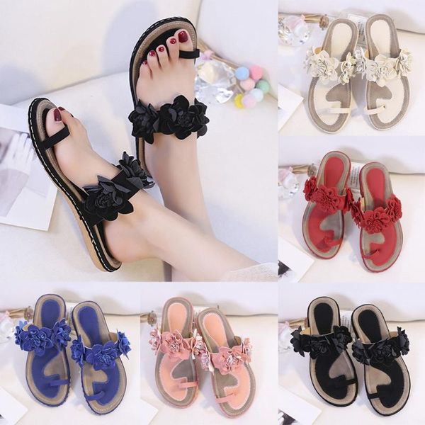 

slippers women sandals women flats slippers summer casual flip flops flowers woman shoes comfortable footwear beach sandals 5.6, Black