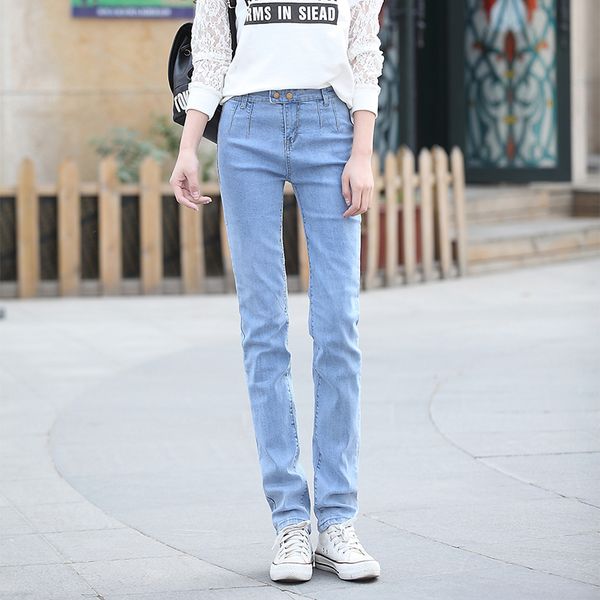 

light blue the new student fashion loose han edition show thin straight leg