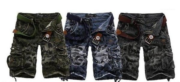 

shorts pants with pockets fashion designer summer male clothing camouflage leopard mens, Blue