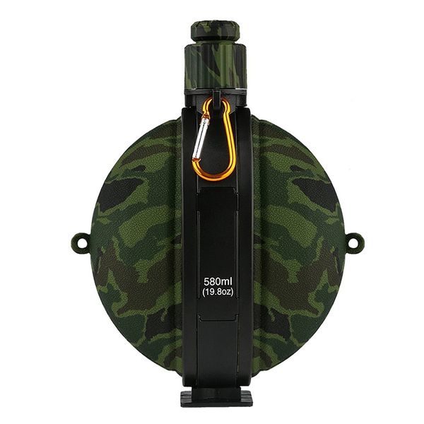 

collapsible water bottle - newly designed silicone water kettle canteen with compass bottle cap for hiking camping outdoors, bpa