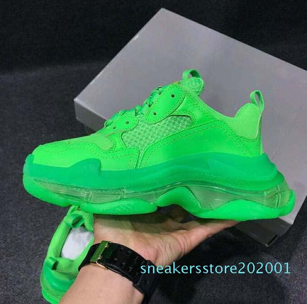 

2019 горячего париж роскошных папа обуви платформа тройной s кристалл для мужчин женщин vintage kanye старого дедушки trai 60 донного triple, Black