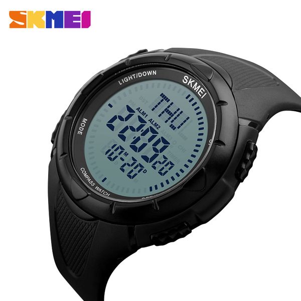 

skmei outdoor sport watch men compass alarm clock countdown watches 5bar waterproof digital watch relogio masculino 1232, Slivery;brown