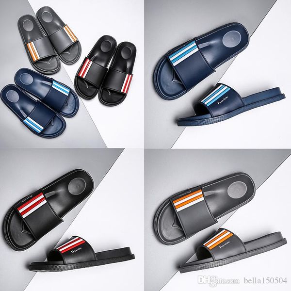 

хорошее качество дизайнер роскошные тапочки шестерни плавки мужские в полоску сандалии причинно нескользящая huaraches лето тапочки пляж вье, Black