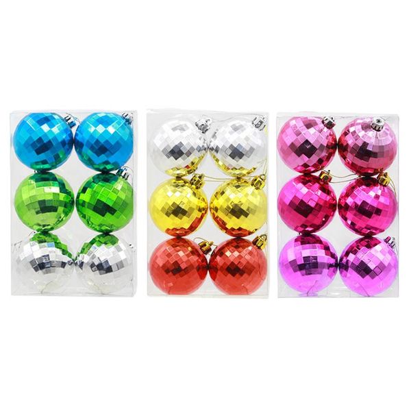 

6pcs/set 6cm christmas tree ball ornament hanging gold ball baubles xmas party christmas decoration for new year tree pendants