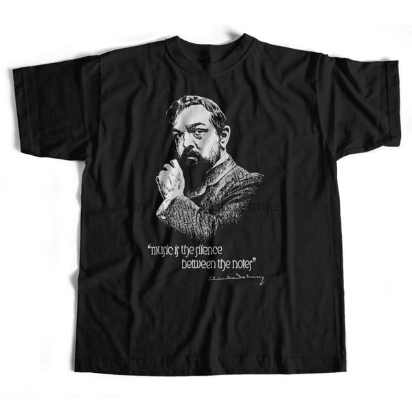 

claude debussy t shirt music is the silence between the notes oldskoolhooligans, White;black