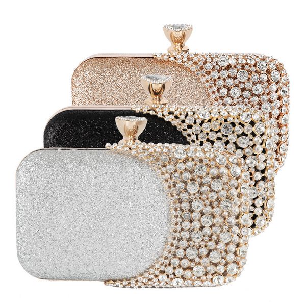 

evening bag women clutch bag gorgeous pearl crystal beading bridal wedding party bags crossbody handbags purse312s, Black