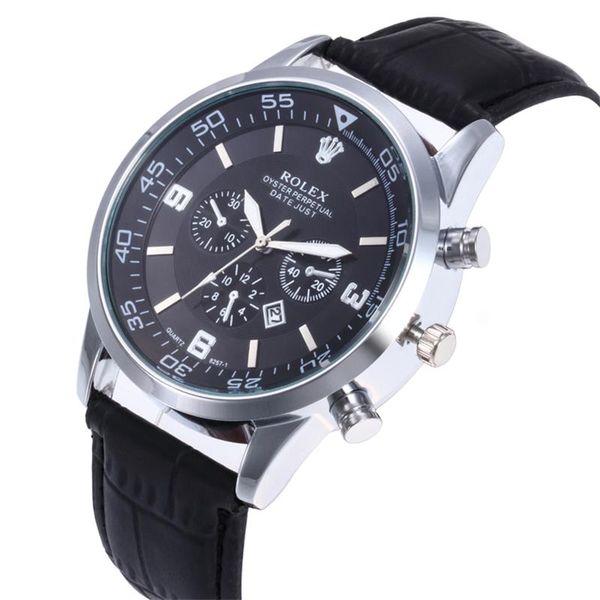 

2018 Fashion Large Dial Quartz Men Watch Leather Sport watches High Quality Clock Wristwatch Relogio Masculino T4