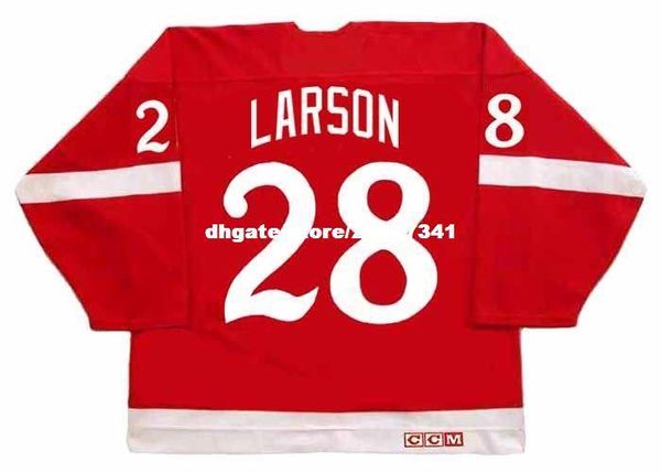 

wholesale mens reed larson detroit red wings 1982 ccm vintage retro hockey jersey, Black;red