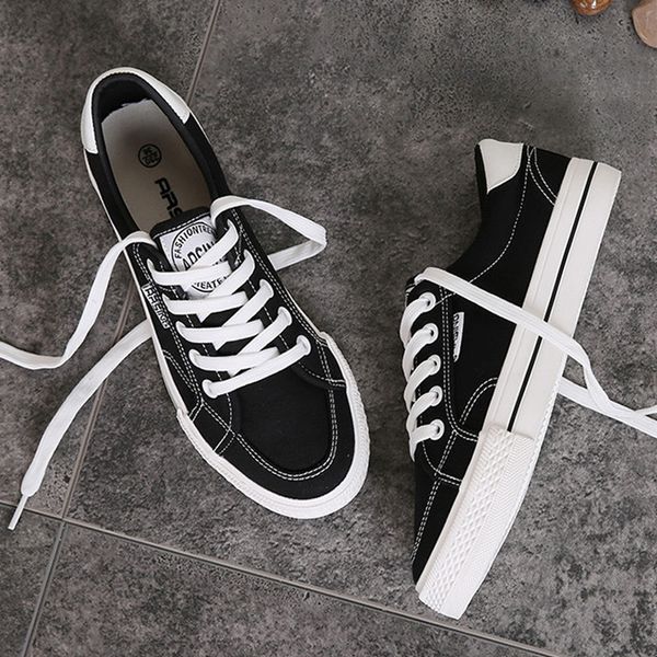 

2019 spring women new canvas sneakers autumn soft comfortable casual vulcanized shoes fashion lady flats female shoes, Black