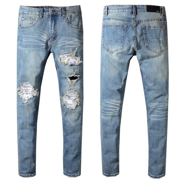 

mens designer jeans 2019 new arrival luxury mens pants folded hole fashion trousers for men 9 style, Blue