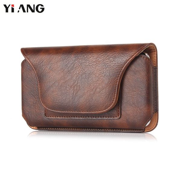 

waist packs for men yiang brand pu leather litchi pattern mobile phone bag waist bag fashion belt clip leather belt pouch