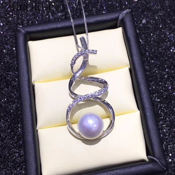 

zhboruini pearl jewelry 925 sterling silver jewelry for women design gourd necklace freshwater pearl pendant chain wholesale