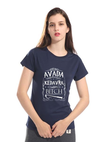 

avada kedavra bitch summer t-shirts for women 2019 cotton female t-shirt harajuku women's suits kpop, White