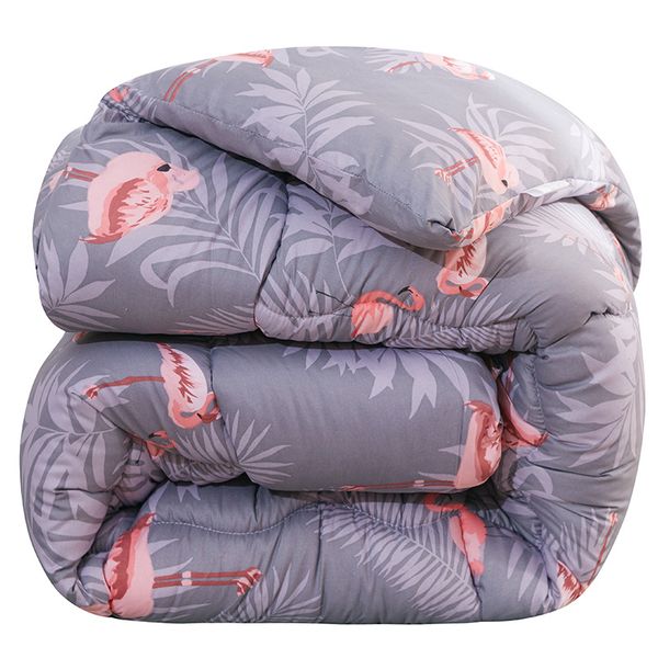 

winter comforter 150*200cm 220*240cm thicken duvet warm home cover 2019 home textile bird blanket pineapple grey reindeer quilt