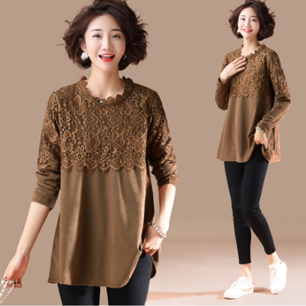 

blusa feminina korean fashion elegant loose solid lace blouse women 5xl plus size office retro women blouse shirt fw1035, White