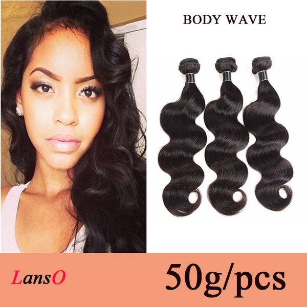 

100% unprocessed brazilian virgin human hair body wave malaysian human hair weaves extension remy body wave hair extensions 50g/pcs, Black