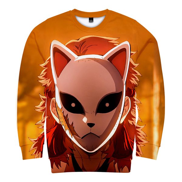 

3d толстовки пуловер японский аниме blade of ghost мода мужчины женщины толстовки без капюшонов повседневная унисекс с длинным рукавом 3d то, Black