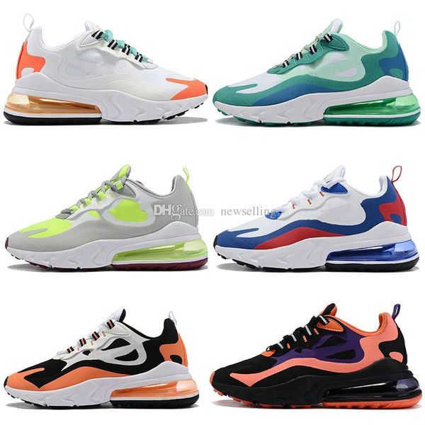 

270s react hyper jade black orange red green white pink running shoes men women colorful 2019 trainer sports outdoor sneakers, White;red