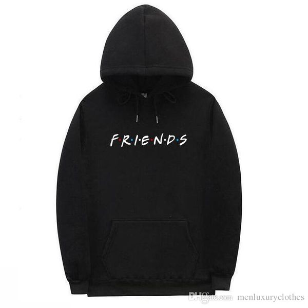 

hiphop friends mens designer hoodies male street skateboard hooded sweatshirts clothing hommens pullovers, Black