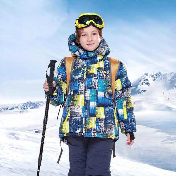 

winter boys skiing suits waterproof outrdoor kids snow sets jackets overalls children clothing sets 2019 board sport wear