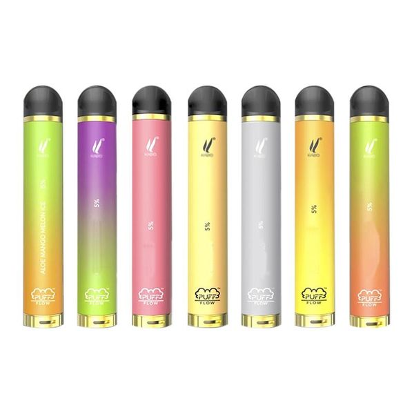 

2020 Новый Puff Bar Flow Одноразовая Vape 1000 слоеного Предварительно заполненные 4мл 600amh Батарея 8Colors Vape Стартовые наборы Puffbars Puff Бары E Сигары