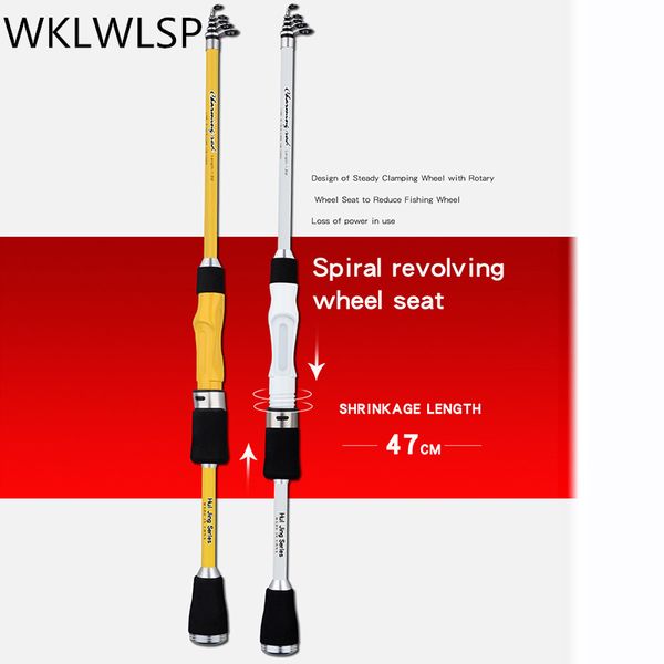 

carbon fiber fishing rod 1.8m 2.1m 2.4m portable rotating fishing rod travel rock sea