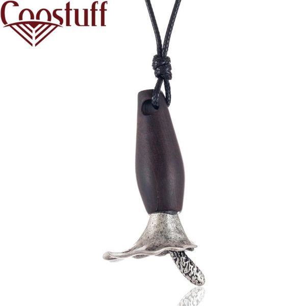 

hanmdade sandalwood flower pendant long necklace wholesale women jewelry wood wholesale collares mujer colar choker 2020, Silver