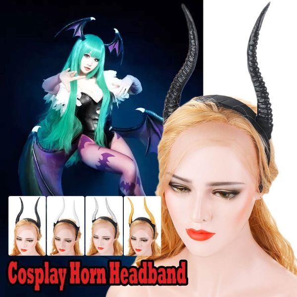 

demon sheep horn headband gothic beauty horror halloween party cosplay retro hair accessories vintage hairpin